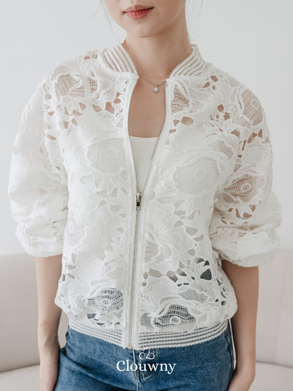 Marri Lace Jacket - White