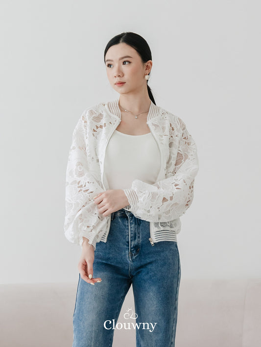 Marri Lace Jacket - White