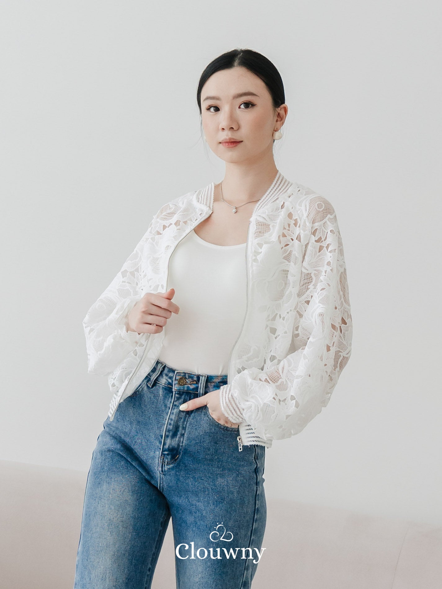 Marri Lace Jacket - White