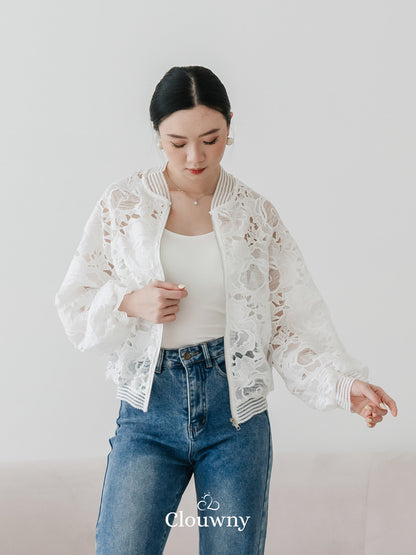 Marri Lace Jacket - White