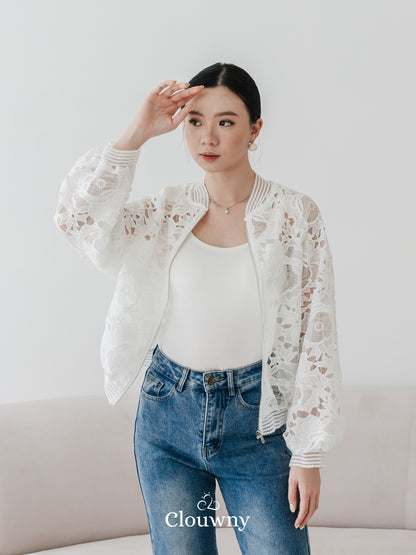 Marri Lace Jacket - White