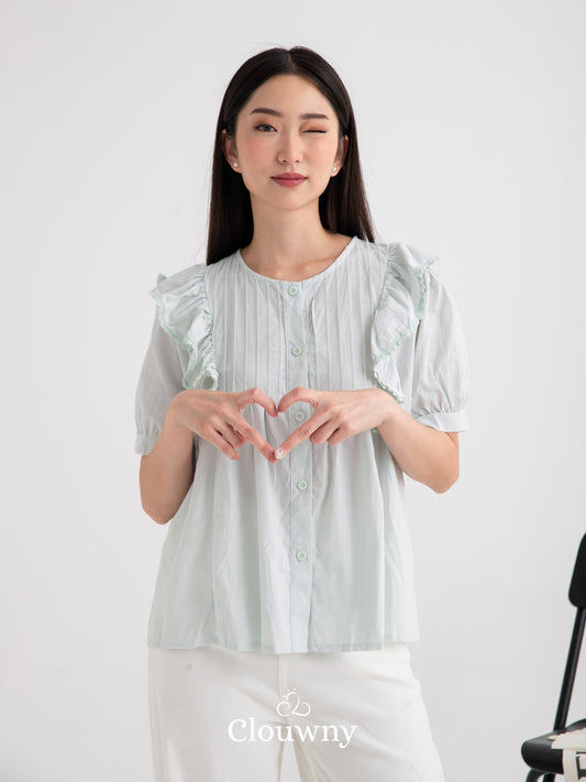 Freny Button Top - Mint