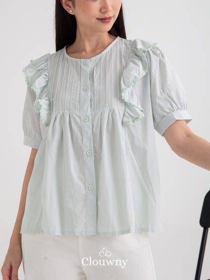 Freny Button Top - Mint