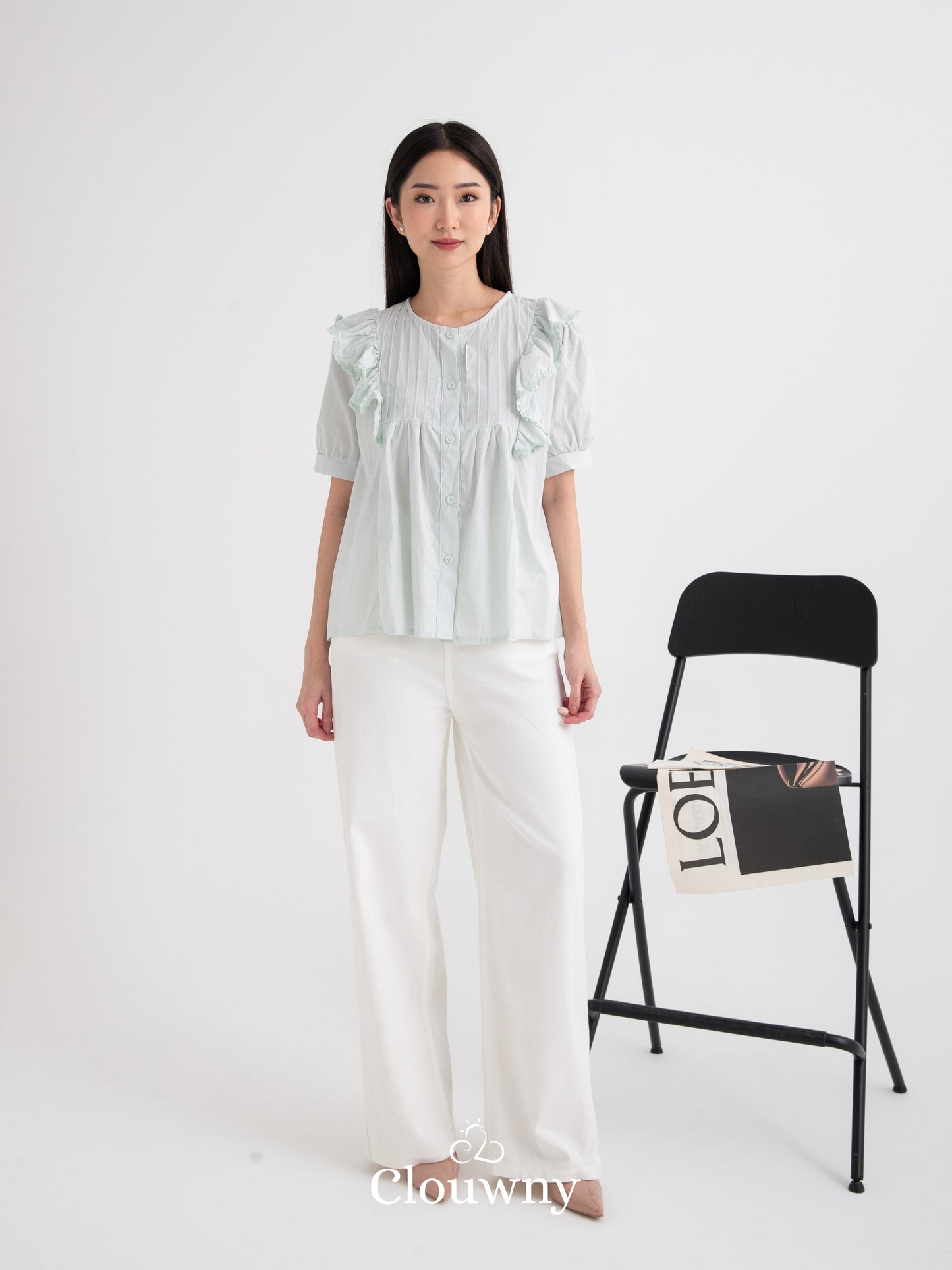 Freny Button Top - Mint