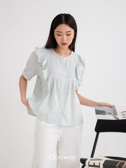 Freny Button Top - Mint