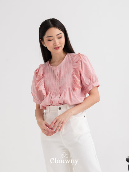 Freny Button Top - Pink