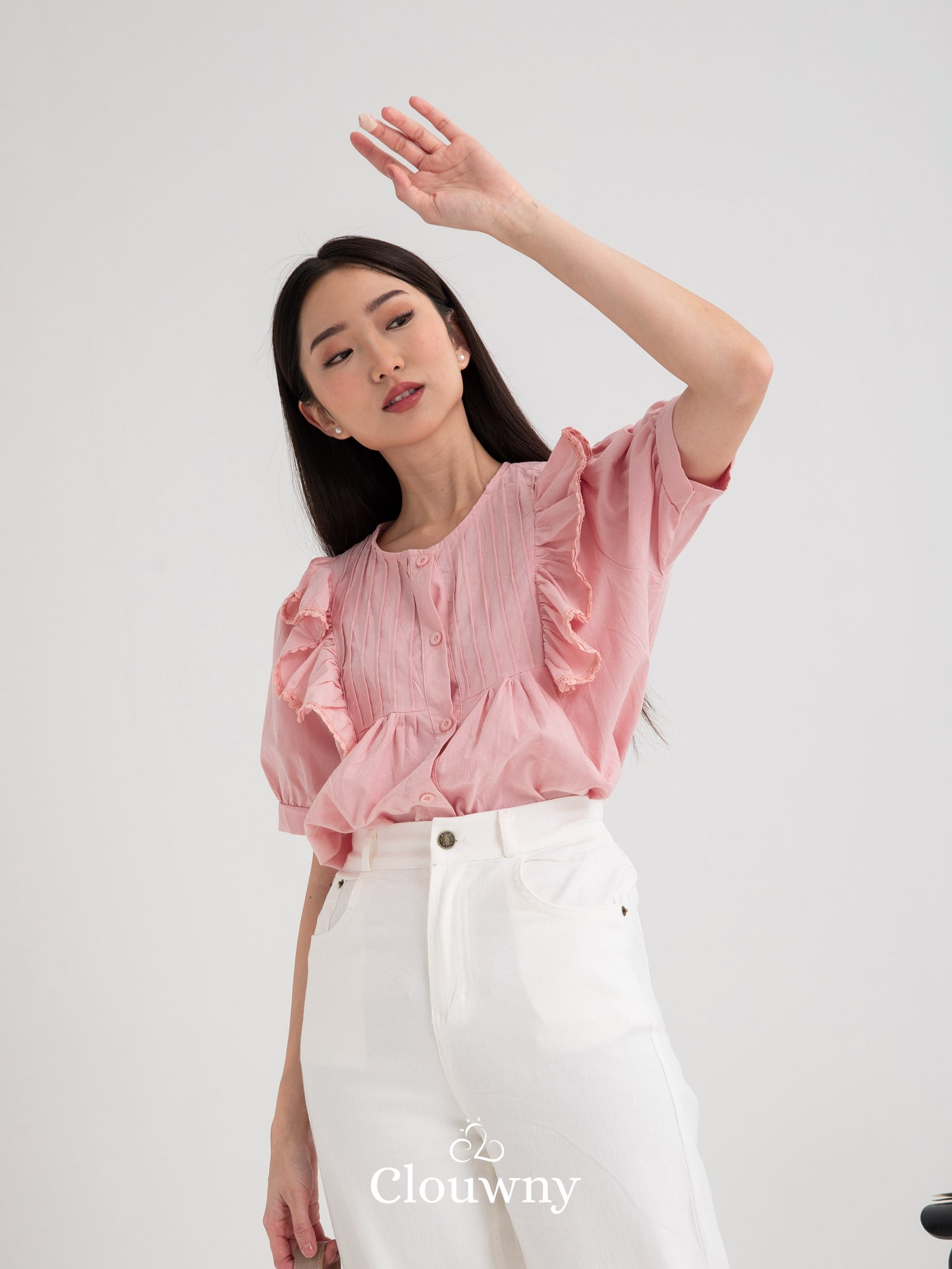 Freny Button Top - Pink