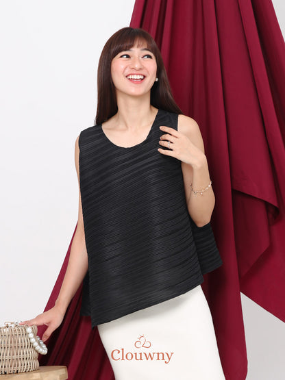 Olza Pleats Top - Black