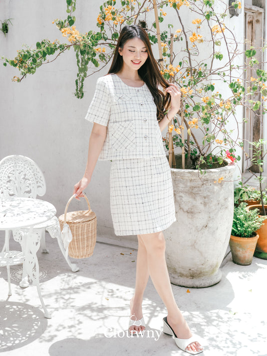 Daphne Tweed Set - White