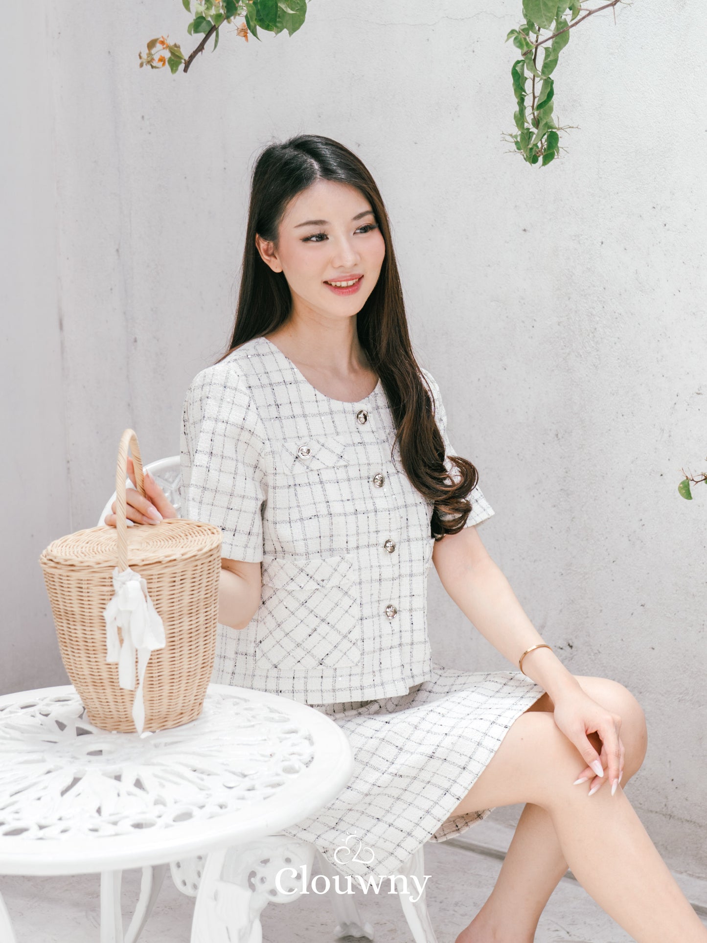 Daphne Tweed Set - White