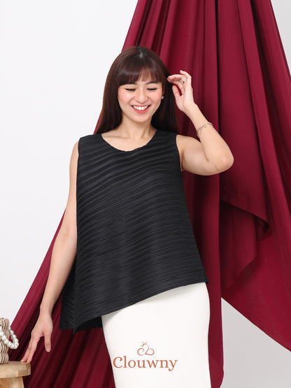 Olza Pleats Top - Black