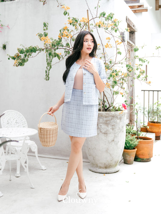 Daphne Tweed Set - Blue