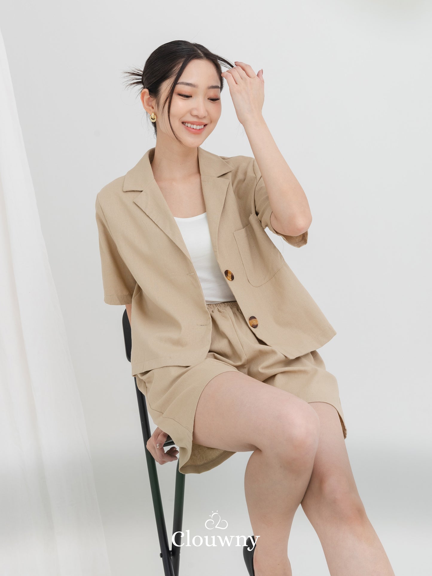 Harper Linen Set - Light Khaki