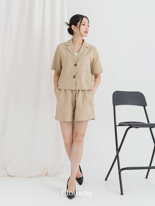 Harper Linen Set - Light Khaki