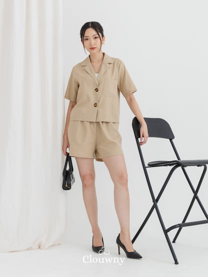 Harper Linen Set - Light Khaki