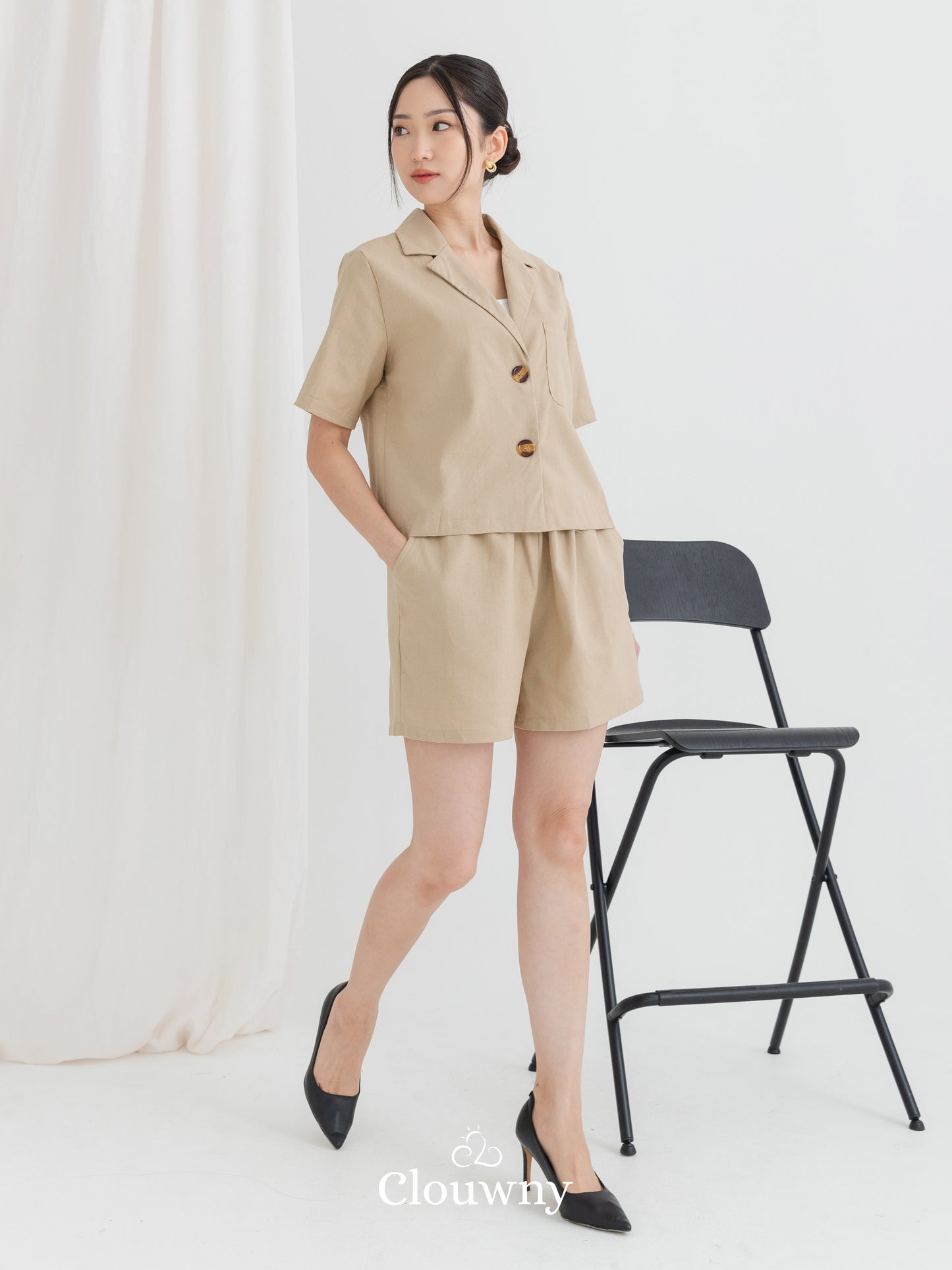 Harper Linen Set - Light Khaki