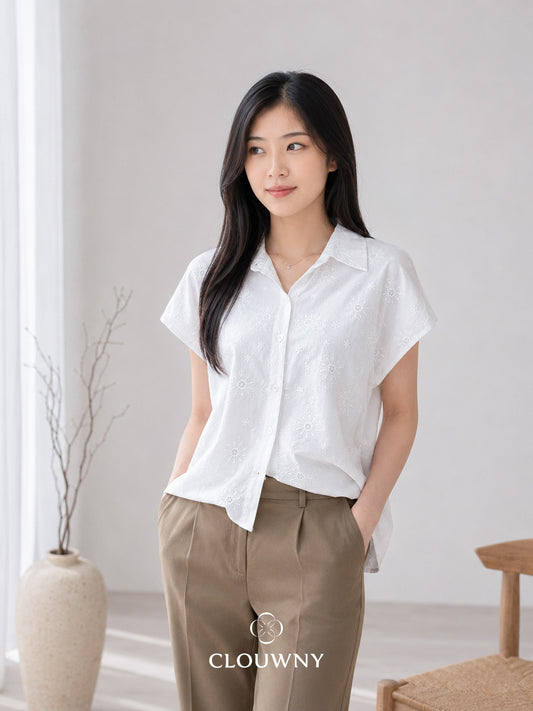 Date Lace Shirt - Broken White