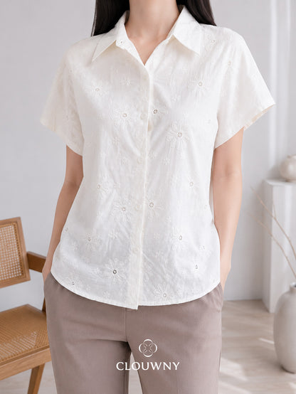 Date lace Shirt - Cream