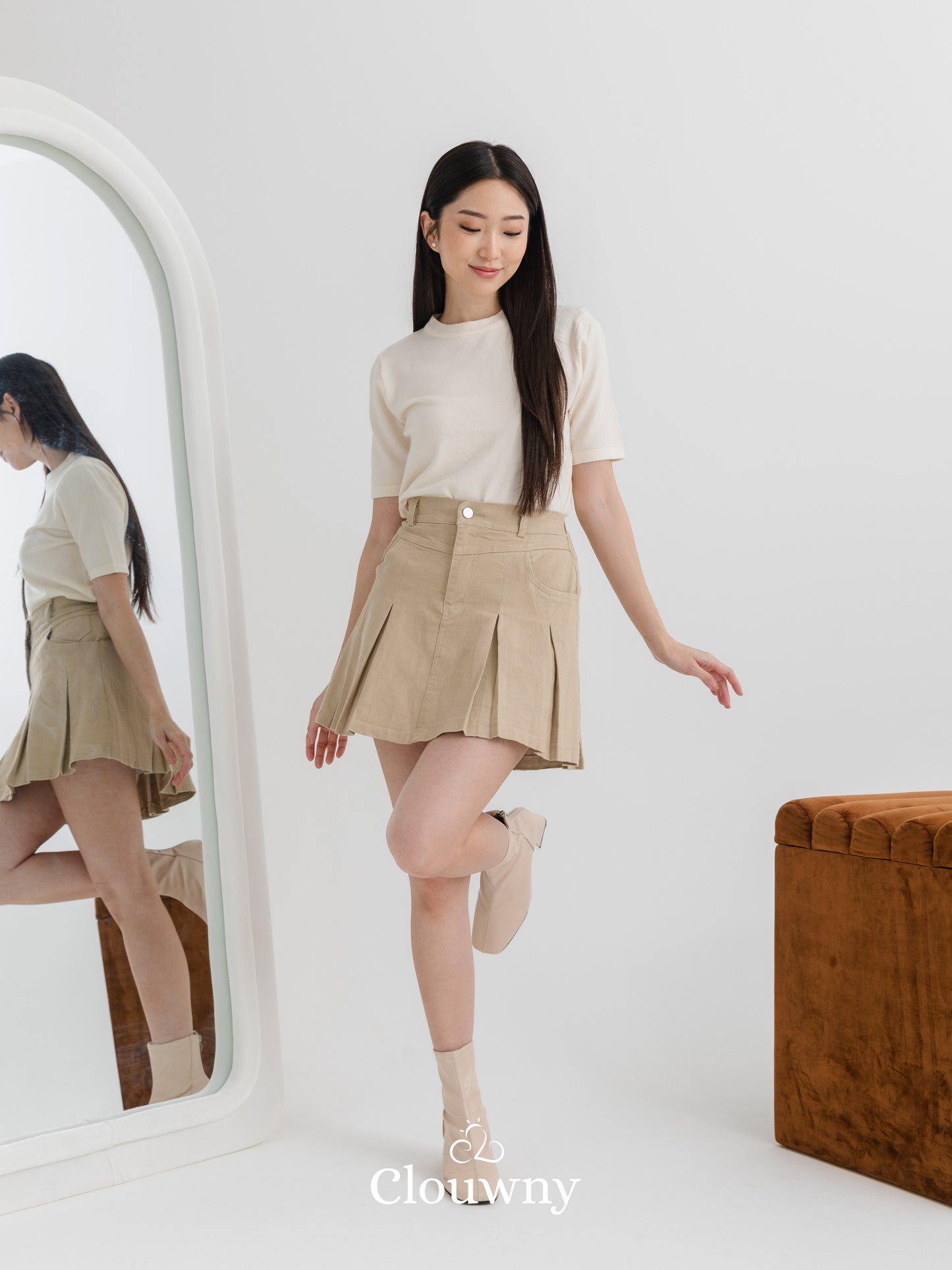 Kloy Denim Skort - Mocca