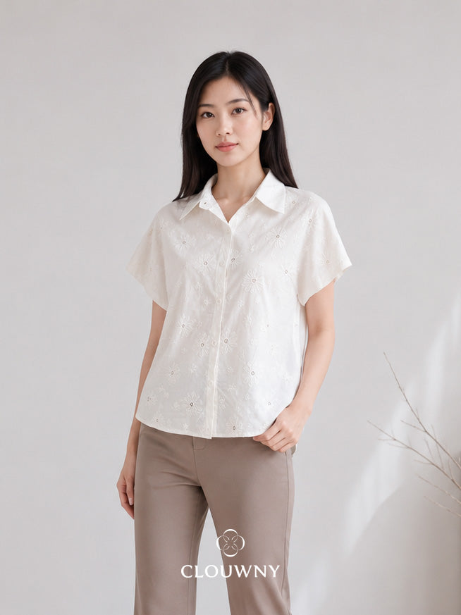 Date lace Shirt - Cream