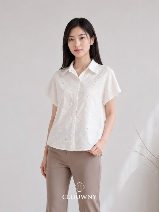 Date lace Shirt - Cream