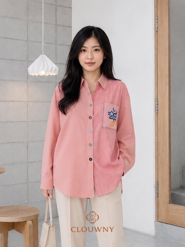 Vaza Pocket Cotton Longsleeve - Pink