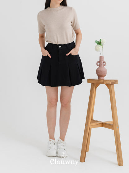 Kloy Denim Skort - Black