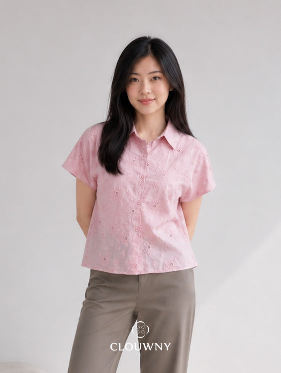 Date Lace Shirt - Pink
