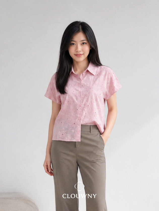 Date Lace Shirt - Pink