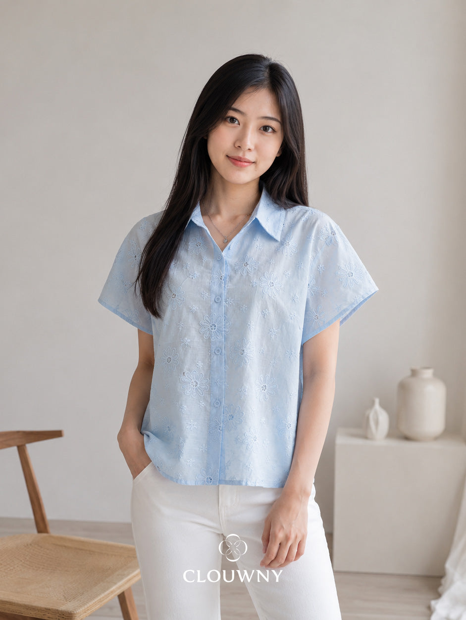 Date Lace Shirt - Blue