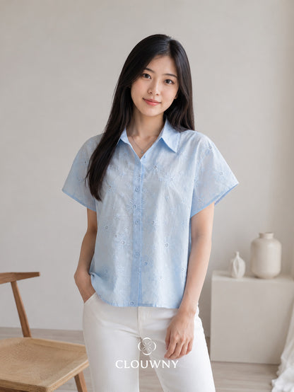Date Lace Shirt - Blue