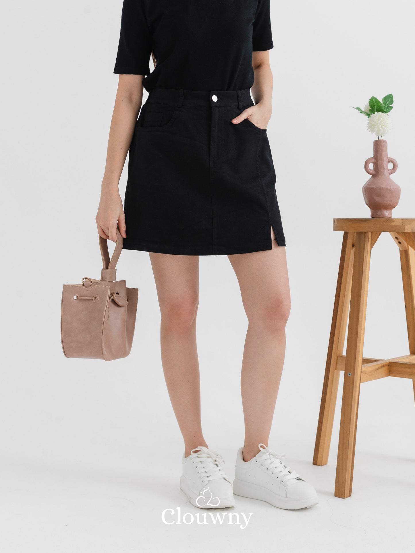 Lanny Denim Skort - Black