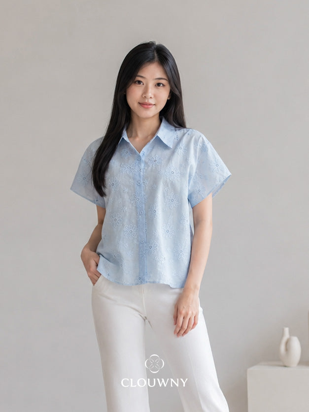 Date Lace Shirt - Blue