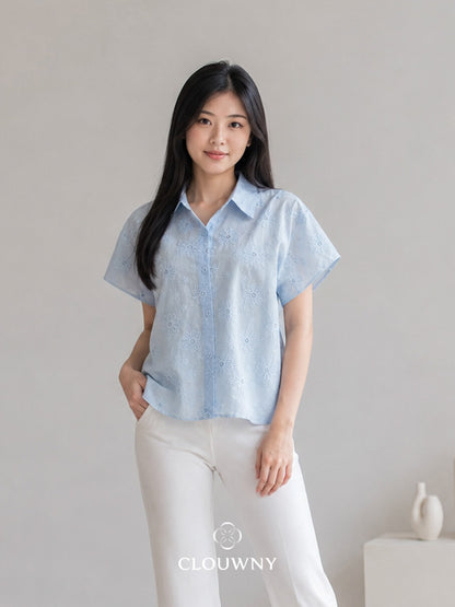 Date Lace Shirt - Blue