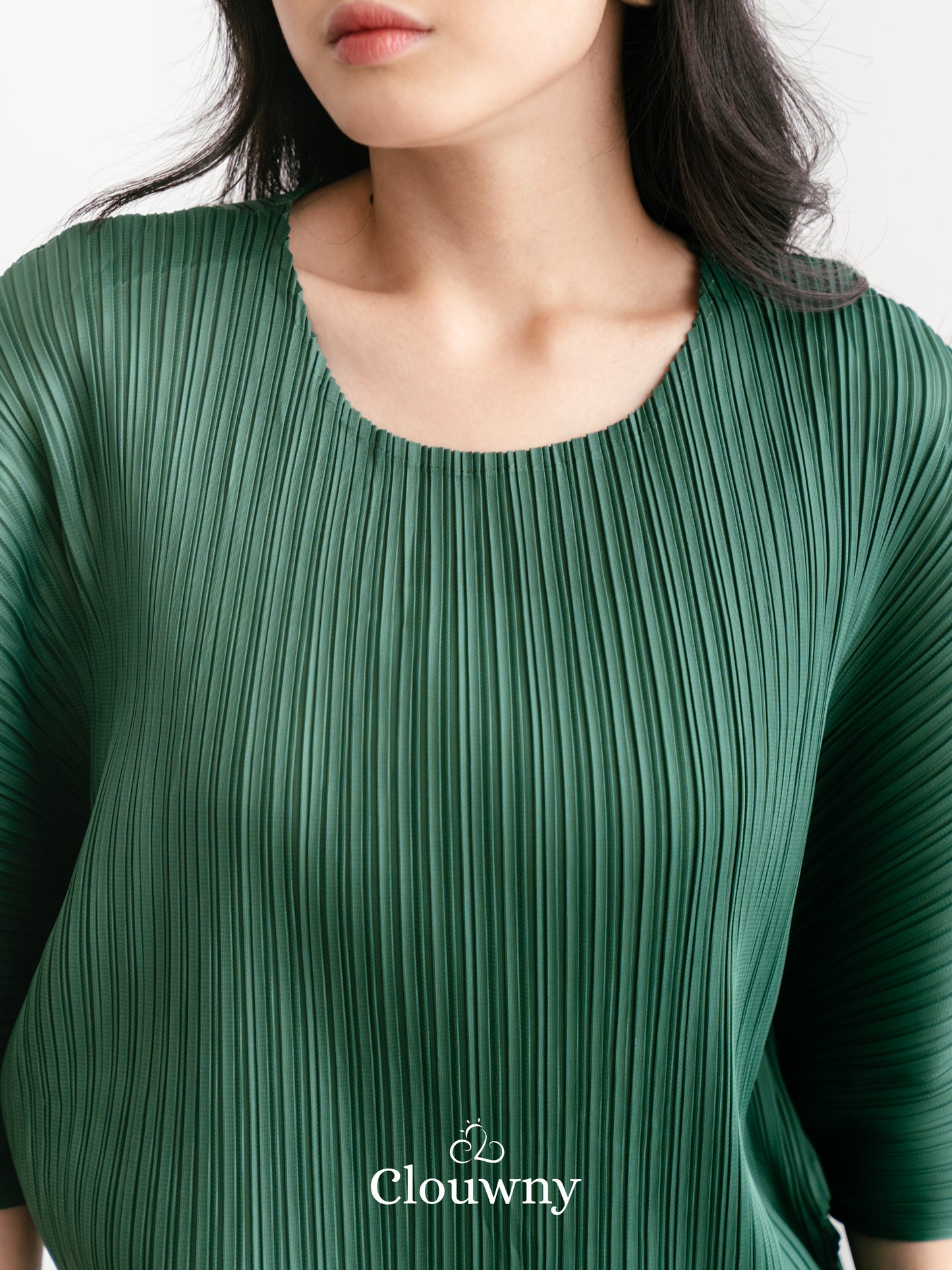 Melani Pleats Top - Emerald Green