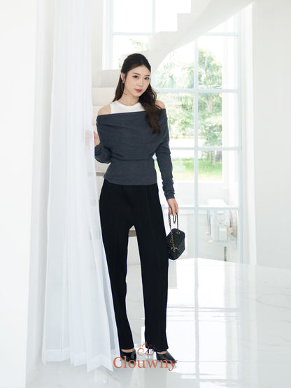 Manor Sabrina Knit Top - Grey