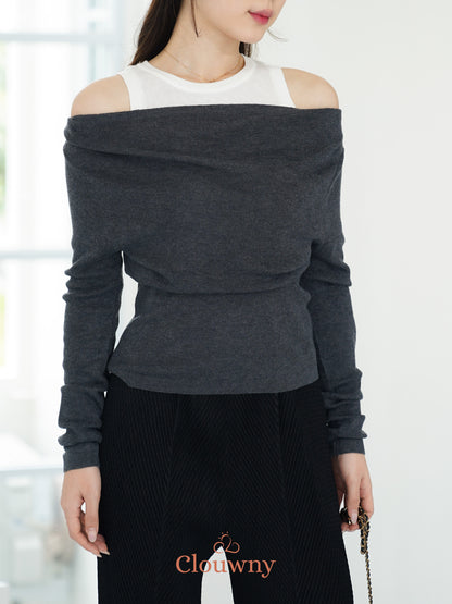 Manor Sabrina Knit Top - Grey