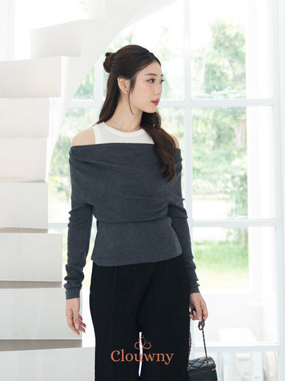 Manor Sabrina Knit Top - Grey