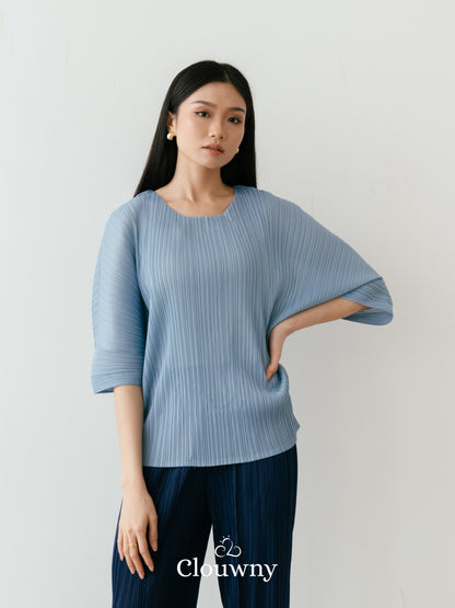 Melani Pleats Top - Blue