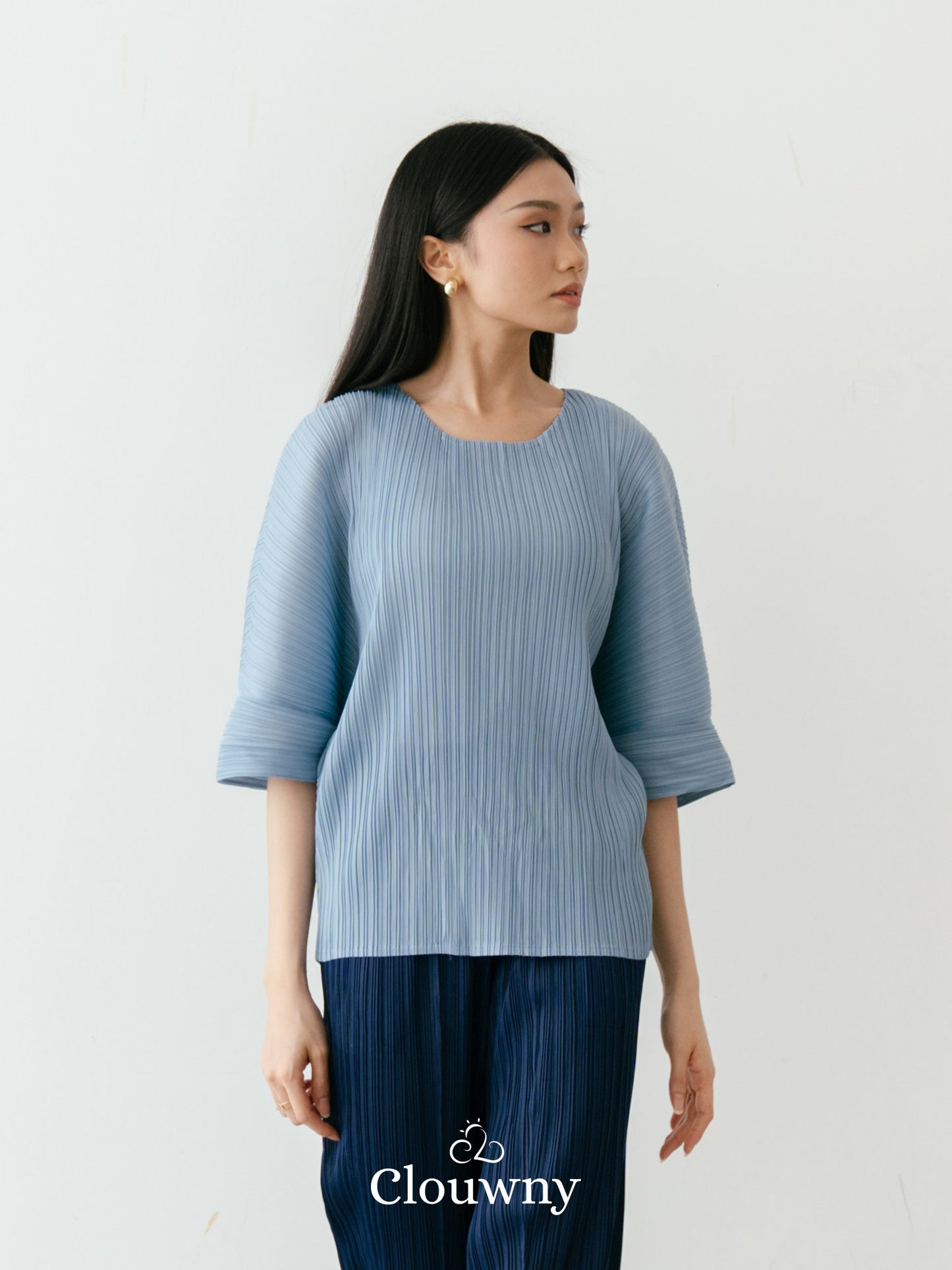 Melani Pleats Top - Blue