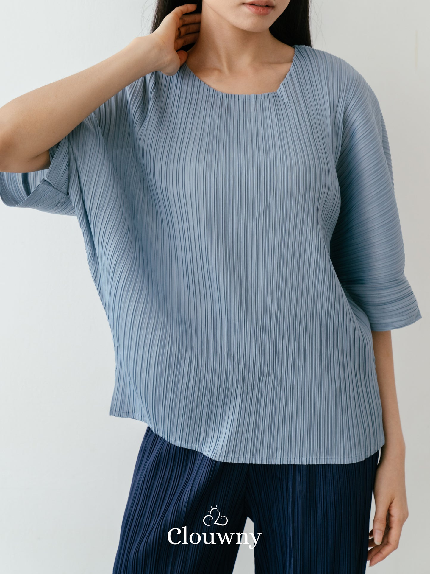 Melani Pleats Top - Blue