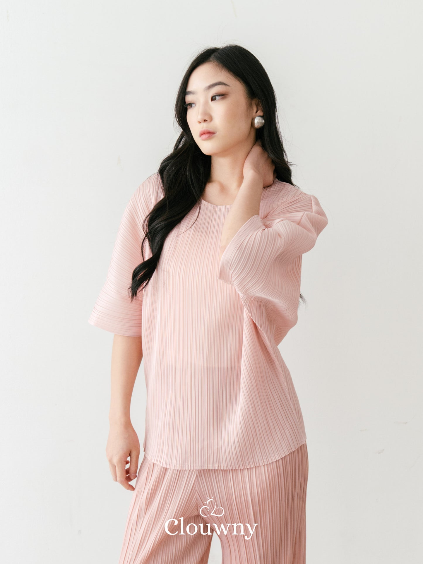 Melani Pleats Top - Dusty Pink