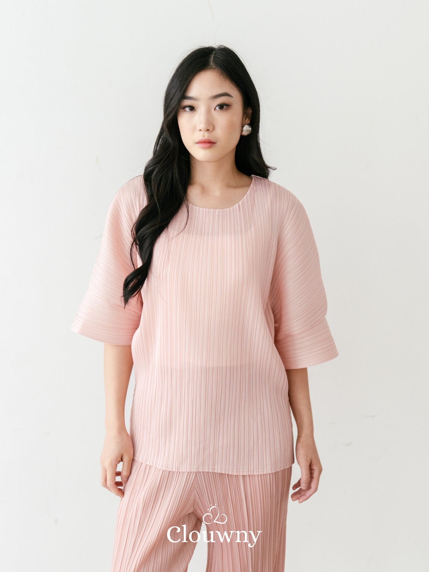 Melani Pleats Top - Dusty Pink