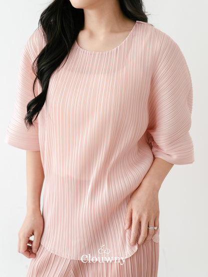 Melani Pleats Top - Dusty Pink