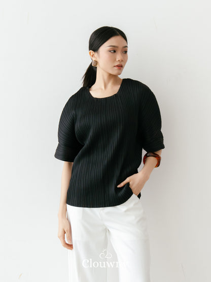 Melani Pleats Top - Black