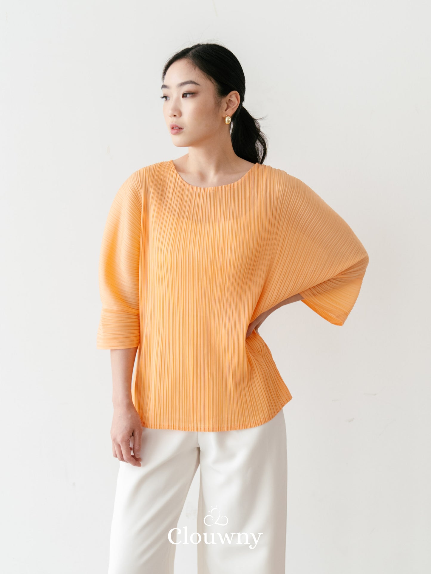 Melani Pleats Top - Orange