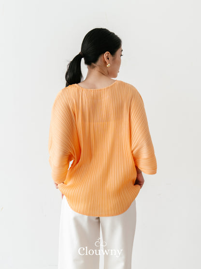 Melani Pleats Top - Orange