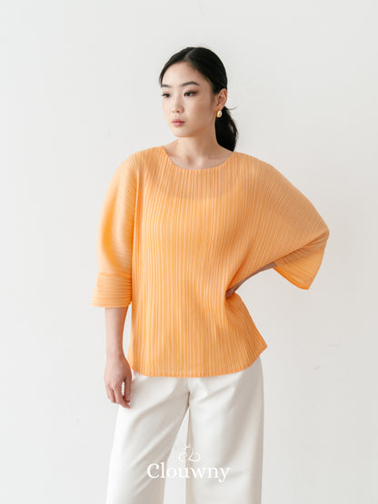 Melani Pleats Top - Orange