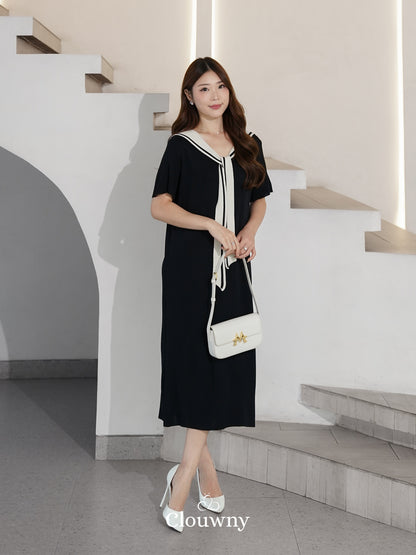 Haru Scarf Knit Dress - Black