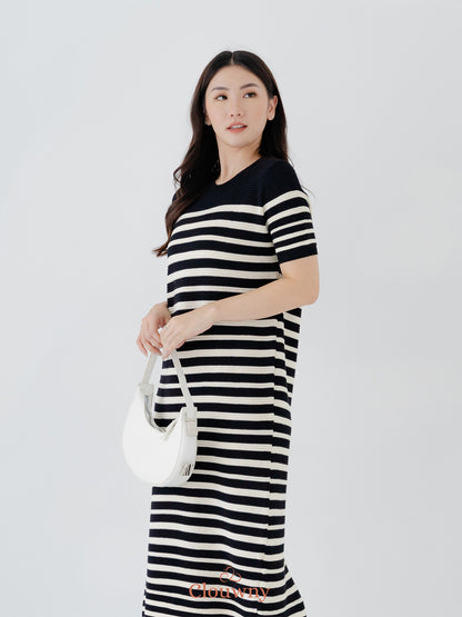 Mona Stripes Dress - Black